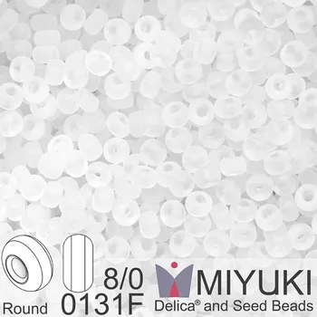 Korálek Korálky Miyuki Round 8/0. Barva 0131F Matte Crystal. Balení 5g