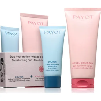 Kosmetická sada Payot Rituel Douceur Payot Source Crème Hydratante Adaptogène intenzivní hydratační krém pro normální až suchou pleť 30 ml + Payot Rituel Douceur Lait Hydratant Corps hydratační tělové mléko pro mladistvý vzhled 100 ml kosmetická sada
