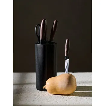 Kuchyňský nůž Sinsay - Sada nožů v bloku 6pack - černá - 500EO-99X - 500EO-99X-ONE