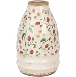 Kónická keramická váza s dekorem jahod Bertjan / Wild Strawberries M – 21x32 cm