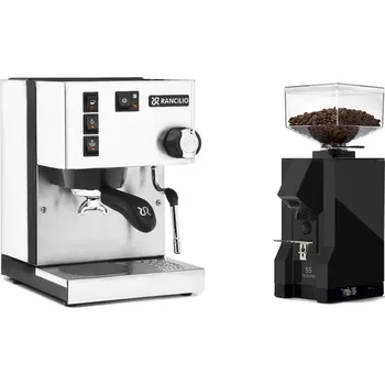 Kávovar Rancilio Silvia E, white + Eureka Mignon Silenzio 55, BL black