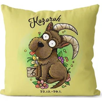 Dekorativní polštářek Polštář 40 x 40 cm Psí znamení - Kozoroh