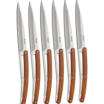 Kuchyňský nůž Deejo 6AB505 sada 6 příborových nožů Table,vysoký lesk,coralwood,zubaté ostří
