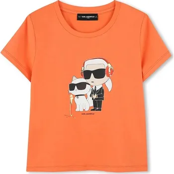 Chlapecké tričko Dětské bavlněné tričko Karl Lagerfeld oranžová barva, Z30492 Z30492.114.150 22X, vel. 150