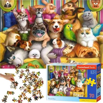 Puzzle Puzzle 70 dílků – hravá zvířátka CASTORLAND