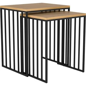 Konferenční stolek Eglo 424143 - SADA 2x Odkládací stolek TOZAWA hnědá/černá