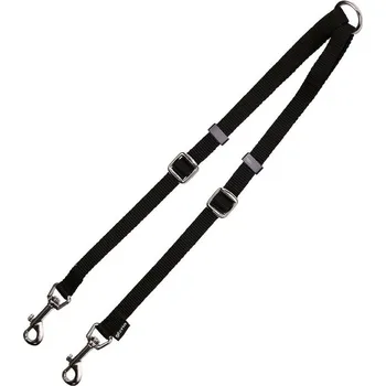 Vodítko pro psa Spojka na vodítko pro 2 psy Gloria Černá (1,6 x 35 - 56 cm)