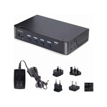 KVM přepínač StarTech.com 4-Port DisplayPort 1.4 KVM Switch, 8K 60Hz / 4K 144Hz, 2x USB 3.0 Ports, 4x USB 2.0 Ports, Hotkey Switching, TAA Compliant (D86A2-4-PORT-8K-KVM) - Přepínač KVM / audio / USB - 4 x KVM / z