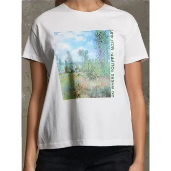 Dámské oblečení Sinsay - Tričko s krátkým rukávem - krémová - 756IN-01X - 756IN-01X-S