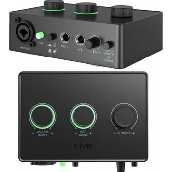 Hi-Fi komponenty Fifine AMPLI1 audio mixážní pult, XLR Phantom 48V rozhraní