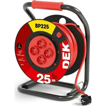Kabel prodlužovací PVC na bubnu s pevným středem DEK BP225 25 m 1,5 mm2 IP 20