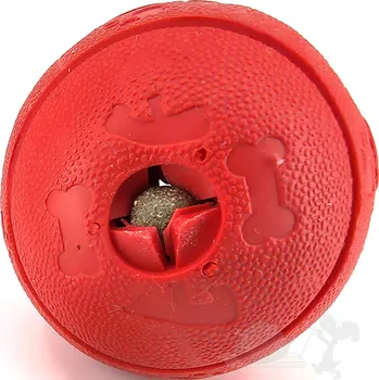 Hračka pro psa UNIQ PETS míček na pamlsky s vůní vanilky červený 6,5 cm