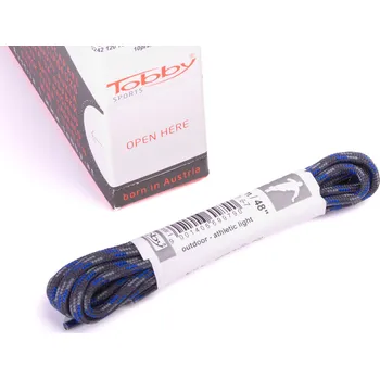 Tkaničky do bot Tkaničky kulaté Tobby 0242-79 blue-charbon-grey multipack Velikost: 160 cm
