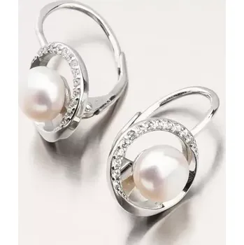 Náušnice Dámské náušnice stříbro 925 perly přírodní a se zirkony UCST-123279P-W