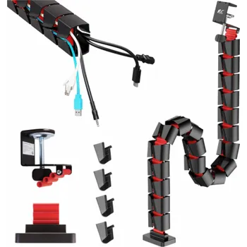 kabelová chránička Maclean Organizér kabelů, 1345 mm, černý a červený RS125