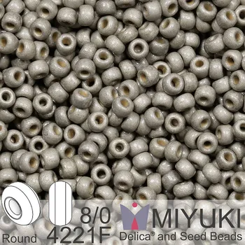 Korálek Korálky Miyuki Round 8/0. Barva 4221F Duracoat Galvanized Matte Light Pewter . Balení 5g