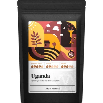 Káva Kafčo-čajda Uganda - jednodruhová káva - robusta Velikost balení: 250 g, Způsob mletí: Turek (jemná)