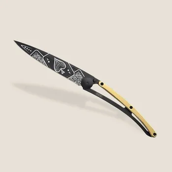 kapesní nůž Kapesní nůž Deejo 1GM021 GOLD Tattoo Black 37g 23kt yellow gold Good Luck