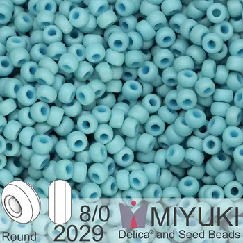 Korálek Korálky Miyuki Round 8/0. Barva 2029 Matte Opaque Turquoise Blue Luster. Balení 5g