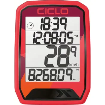 Tachometr CICLOSPORT Computer CicloSport Protos 113 drátový barva červená