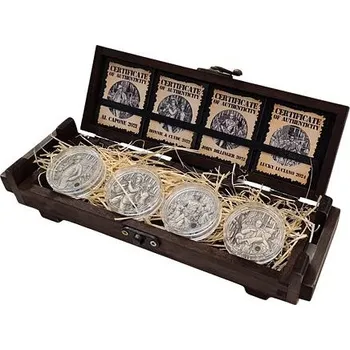 Kompletní sada stříbrných mincí The Gangsters 4 x 2 Oz Ultra High Relief Gilded Antique