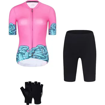 cyklistický dres RIVANELLE Cyklistický mega set - MEDUSA - tyrkysová/černá/růžová