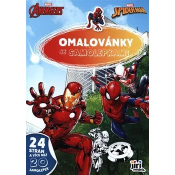 omalovánky Omalovánky A4 se samolepkami - Marvel