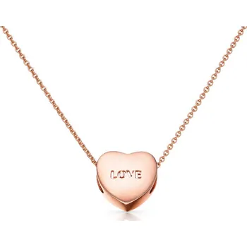 Náhrdelník Zlatý náhrdelník Heart Love Barva: Růžové zlato