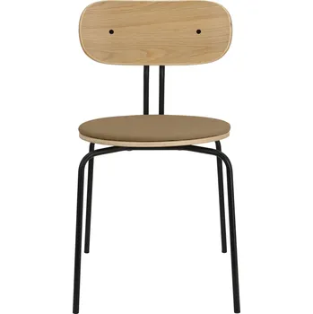 Jídelní židle Umage, Židle Curious s čalouněným sedákem na černých nožkách hnědá - Formadore