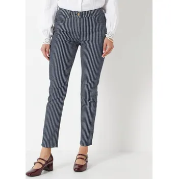 Dámské kalhoty Úzké 7/8 kalhoty,, pruhovaný denim tmavě modrá 50