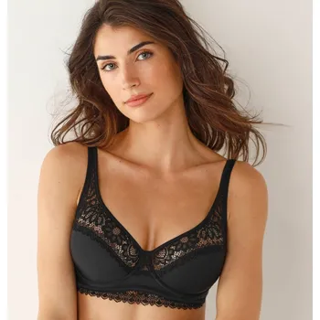 Podprsenka Podprsenka Well Allure l'Elégante z krajky a mikrovlákna, s kosticemi černá 95E