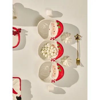 Vánoční dekorace Sinsay - Vánoční tác s obrázkem tří Santa Clausů - vícebarevná - 480FP-MLC - 480FP-MLC-ONE