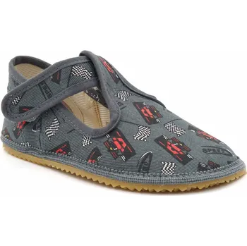 Chlapecké bačkory Beda Barefoot přezůvky BFN Playful užší pata/kotník – Grey Formula Velikost: 25