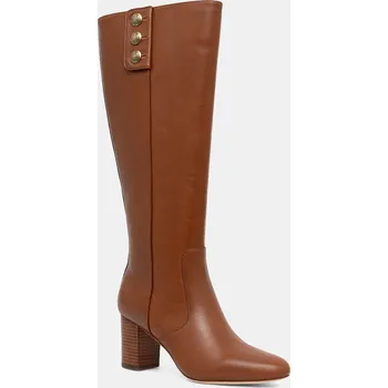 Dámské kozačky Kožené kozačky Lauren Ralph Lauren Kenndi Tl Hl dámské, hnědá barva, na podpatku, 802977889001 802977889001.200 88X, EUR 41