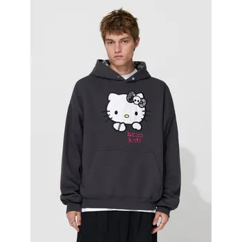 Pánská móda Mikina s&nbsp;kapucí Hello Kitty - S - House - tmavošedý - 607GS-90X