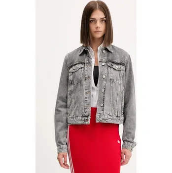 Pánská větrovka Džínová bunda Tommy Jeans šedá barva, přechodná, DW0DW21555 90J, vel. S