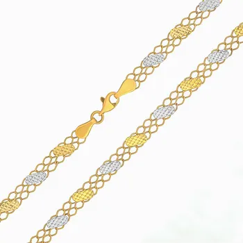 Řetízek Zlatý náhrdelník Colony ze žlutého a bílého zlata s broušenými články - 5 mm varianta 45 cm FNN1973NGYW-45 cm