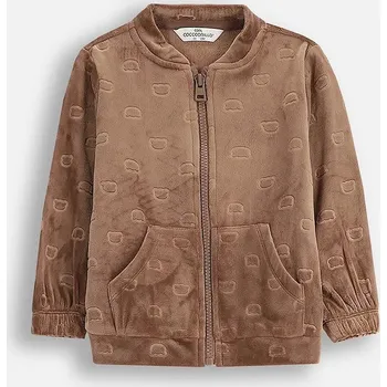 Chlapecká mikina Dětská velurová mikina Coccodrillo ZC5132201FBN hnědá 88X, vel. 80