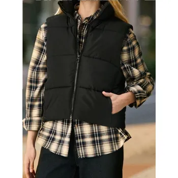 Dámská vesta Sinsay - Krátká prošívaná vesta - černá - 546FH-99X - 546FH-99X-XS