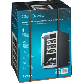 Lednice CECOTEC Vinoteca GrandSommelier 1550 Inox Compressor