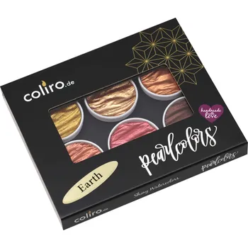 Vodová barva Akvarelové barvy Coliro Pearlcolors - Earth, sada 6 ks
