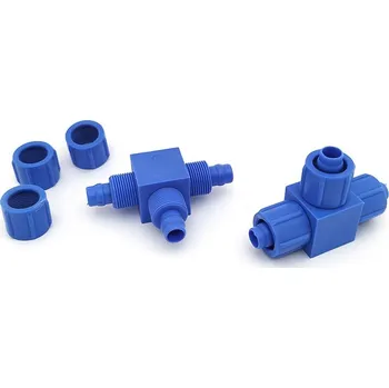 Plastová modrá T-spojka pro hadici 6/4 mm