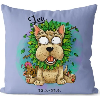 Dekorativní polštářek Polštář 40 x 40 cm Psí znamení - Lev