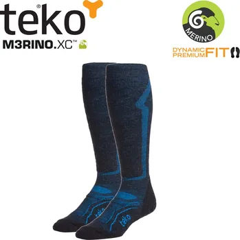 Pánské ponožky Teko 4702 MERINO.XC Light Ski charcoal marine pánské lyžařské ponožky Velikost: 42-45