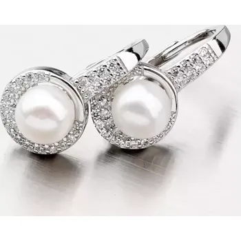 Náušnice Dámské náušnice stříbro 925 perly visací perlové UCST-122152PL