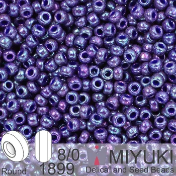 Korálek Korálky Miyuki Round 8/0. Barva 1899 Opaque Eggplant Luster. Balení 5g