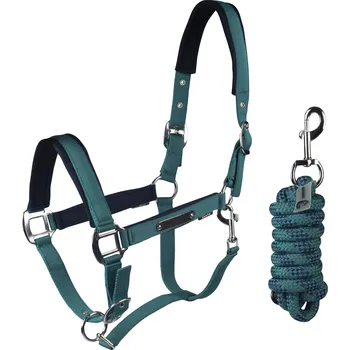 Vybavení pro koně Ohlávka s vodítkem Classic Delight Horka Barva: petrolejová, Velikost: FULL