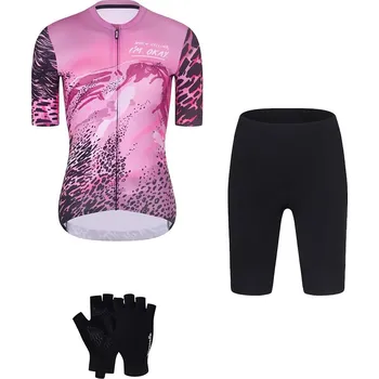 cyklistický dres RIVANELLE Cyklistický mega set - ROSESCAPE - růžová/fialová/černá