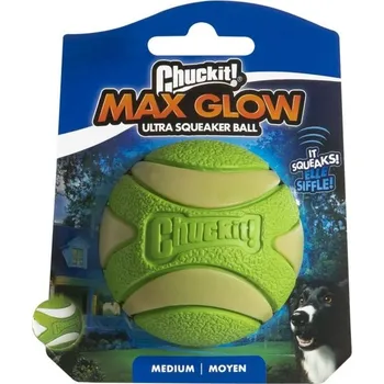 Hračka pro psa Chuckit! Míček Max Glow Ultra Squeaker Medium 6,5 cm – svítící