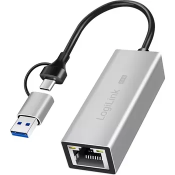 Počítač Adaptér USB‑A/USB‑C na 2,5G Ethernet, šedý